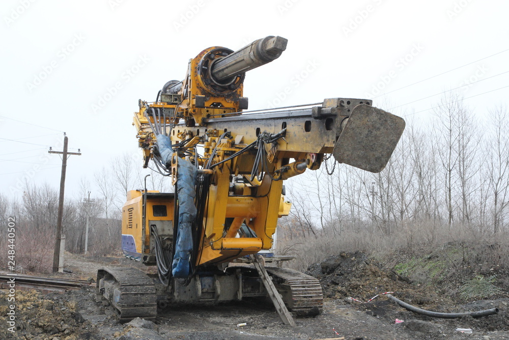 Fototapeta premium excavator on construction site