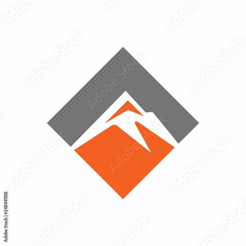 Free Download Abstract simple mountain logo design template vector illustration - GFXLoad