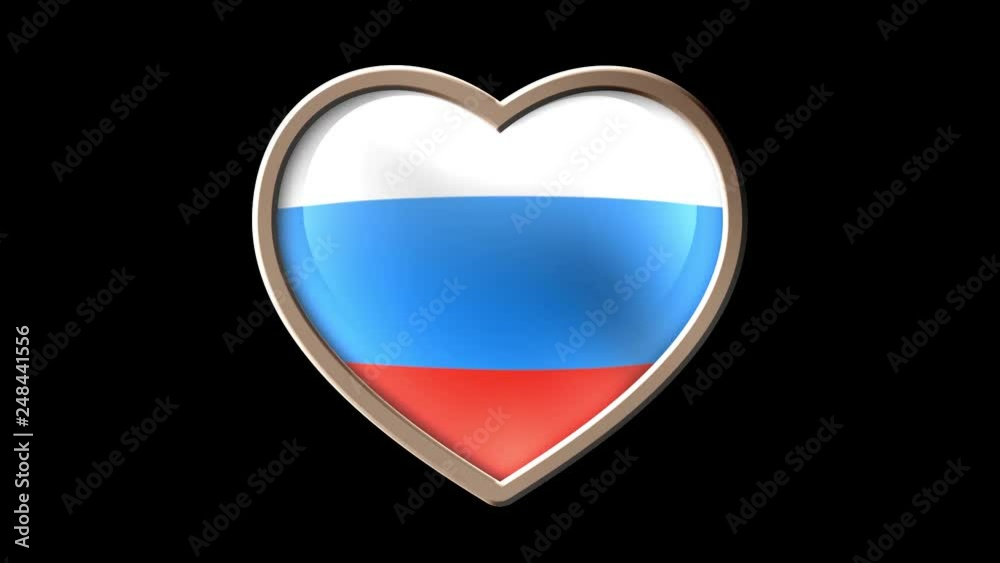Russian flag heart isolated on black luma matte. Patriotism Russian flag heart isolated on black luma matte. Patriotism
