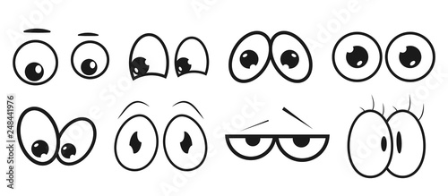 Eyes. Set Abstract eye expression. Collection of kids face elements for your design. High quality original trendy vector set of cartoon eyes