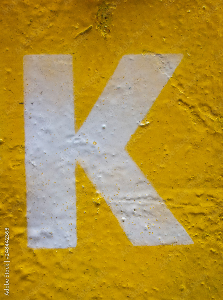 Written Wording in Distressed State Typography Found Letter K