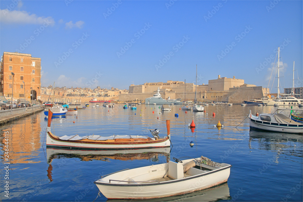 Morning in the harbor of the island of Malta.
