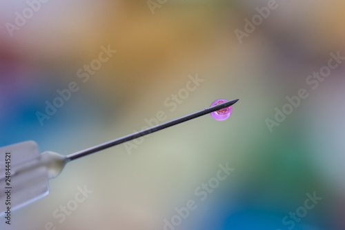 Close-up medical syringe