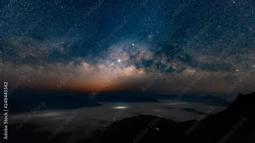 Milky Way time lapse at Doi pha tang,Northern Thailand Milky Way time lapse at Doi pha tang,Northern Thailand