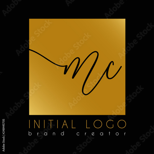 elegant initial Mc m c letter logo template