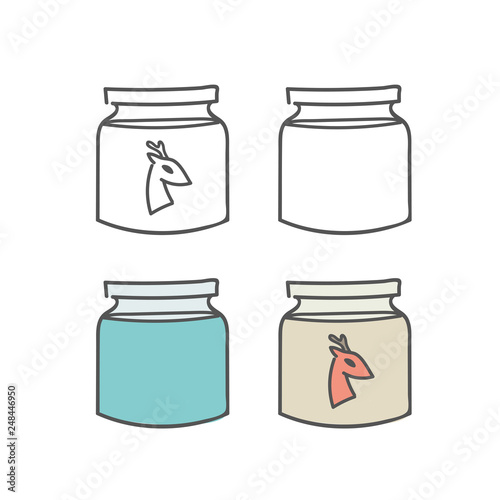 Glass jars doodles collection