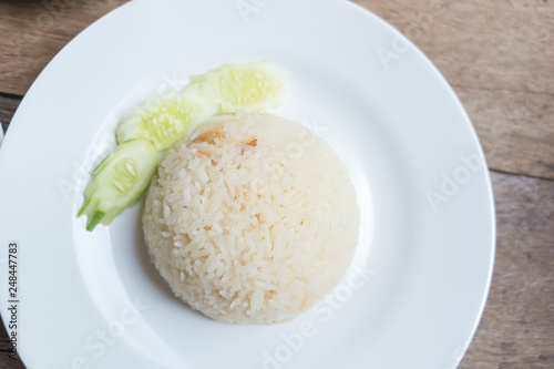 Hainanese chicken rice in Thai..