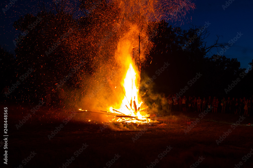 Big bonfire on festival