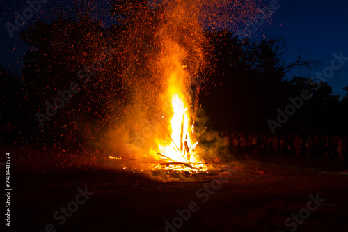 Big bonfire on festival