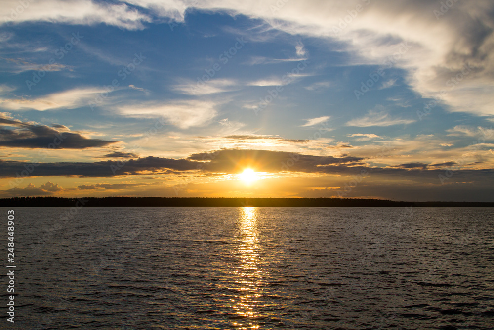 Sunset on the lake, Saint lake, Shatura, Moscow region Sunset on the lake, Saint lake, Shatura, Moscow region