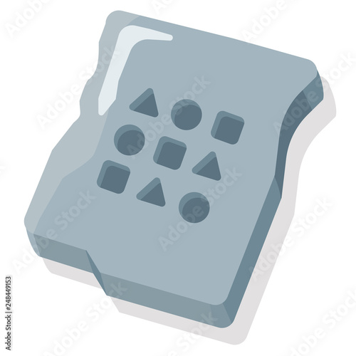 Stone tablet flat illustration