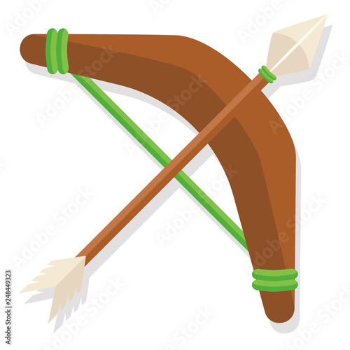 Wooden bow flat illustration