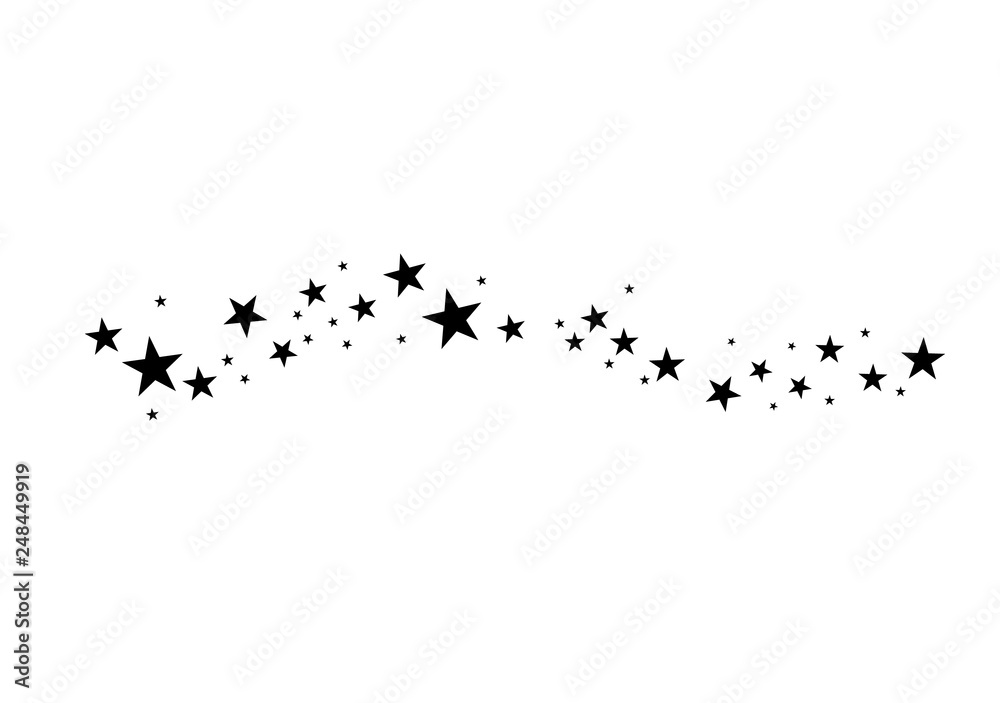 Falling star. Cloud of stars isolated on white background. Vector illustration Falling star. Cloud of stars isolated on white background. Vector illustration