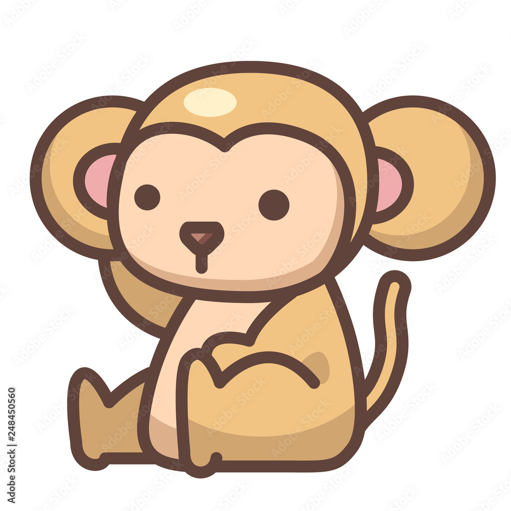 Monkey LineColor illustration Monkey LineColor illustration