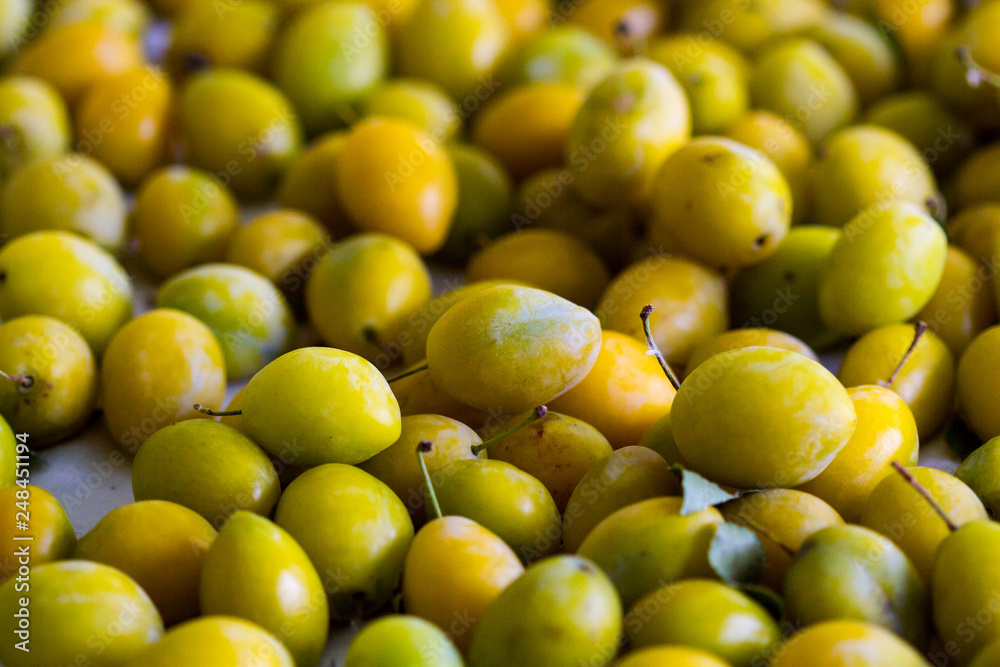 Ripe yellow plums Ripe yellow plums