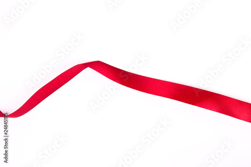red ribbon on white background