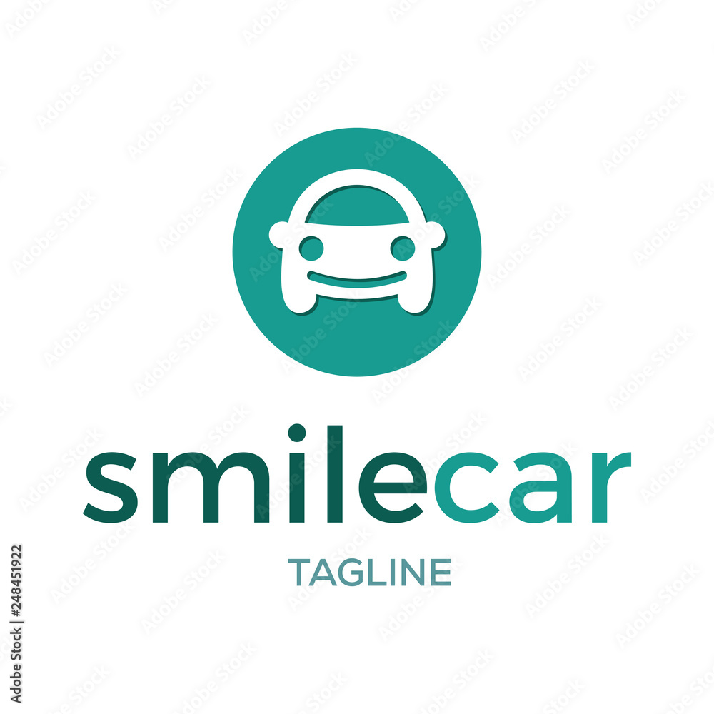 smile car logo design template