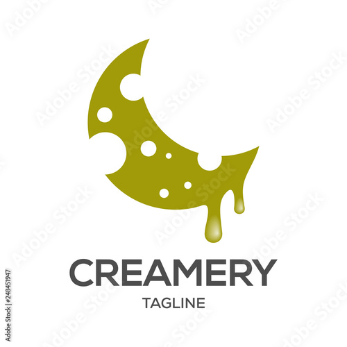creamery logo design template