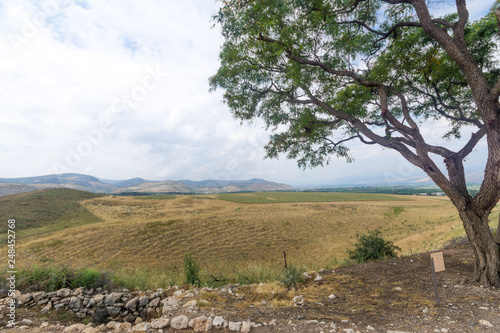 countryside and the Galilee mountains in the Hula Valley