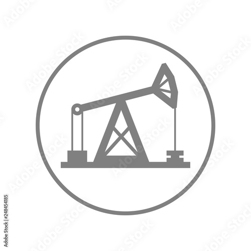 Oil pumping rig. Vector icon.