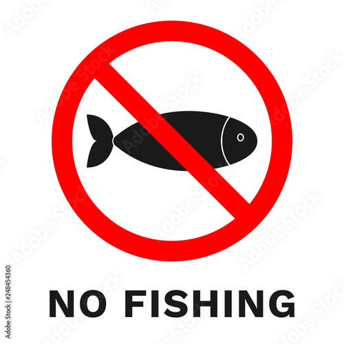 NO FISHING sign. Vector.