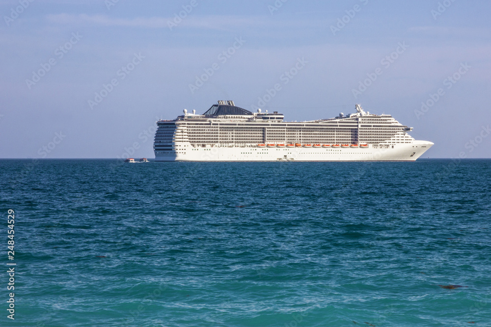 Cruse liner Splendida in sea, United Arab Emirates cruise, MSC vessel