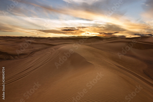 Sand desert sunset view  UAE