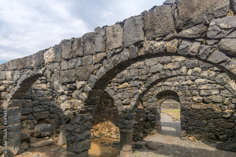 Roman and Byzantine era buildings, in Korazim National Park