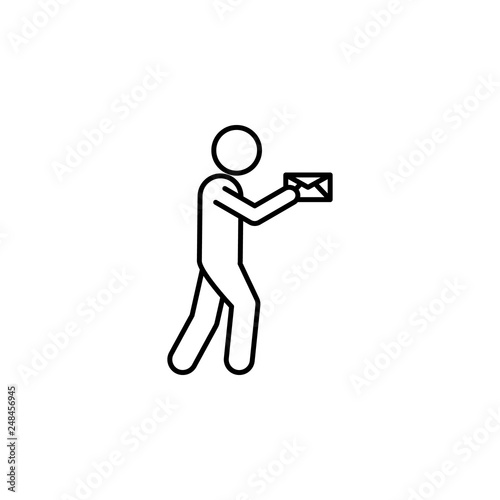 courier postman letter. Signs and symbols can be used for web, logo, mobile app, UI, UX