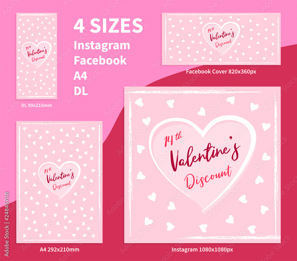 Valentines day concept banner pack