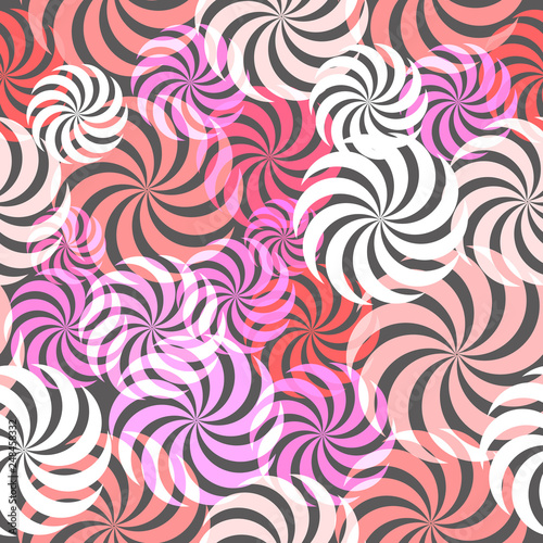 Vector illustration of pastel colors with a spiral pattern on a gray background.