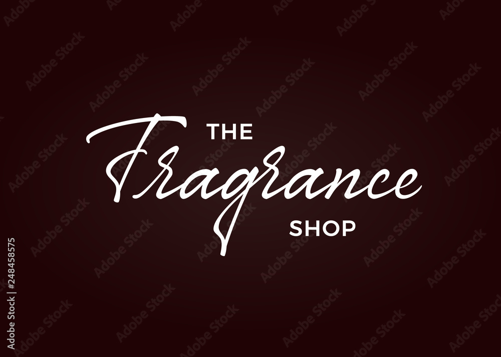 Fragrance vector lettering. Handwritten text label. Freehand typography design