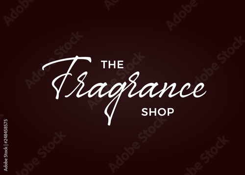 Fragrance vector lettering. Handwritten text label. Freehand typography design