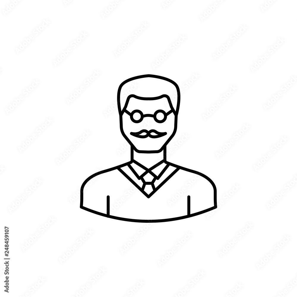 avatar professor outline icon. Signs and symbols can be used for web logo mobile app UI UX avatar professor outline icon. Signs and symbols can be used for web logo mobile app UI UX