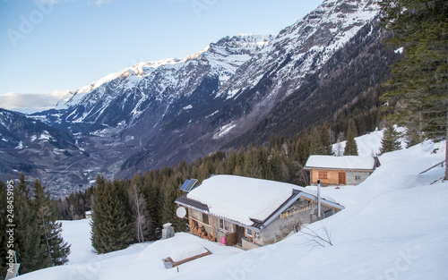 The village of Gumegna in the swiss alps, Switzerland, Europe