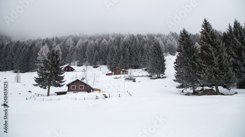 Abandoned village of Gumegna in winter, alps, Switzerland, Europe © Aris Cereghetti
