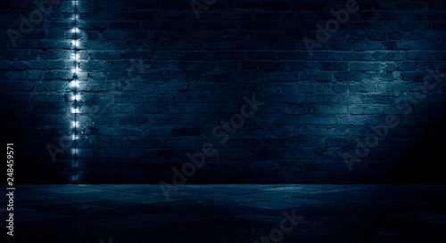 Old brick wall, dark room w...
