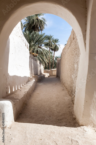the ancient white city of Ghadames, Libya, Africa photo
