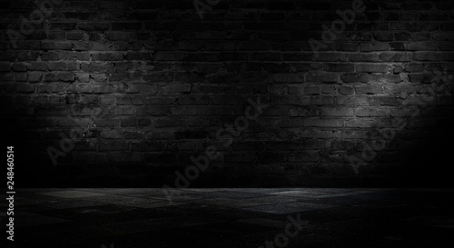 Fototapeta Naklejka Na Ścianę i Meble -  Background of empty room, concrete wall, wooden floor.