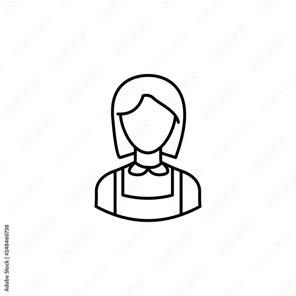 avatar maid outline icon. Signs and symbols can be used for web logo mobile app UI UX avatar maid outline icon. Signs and symbols can be used for web logo mobile app UI UX
