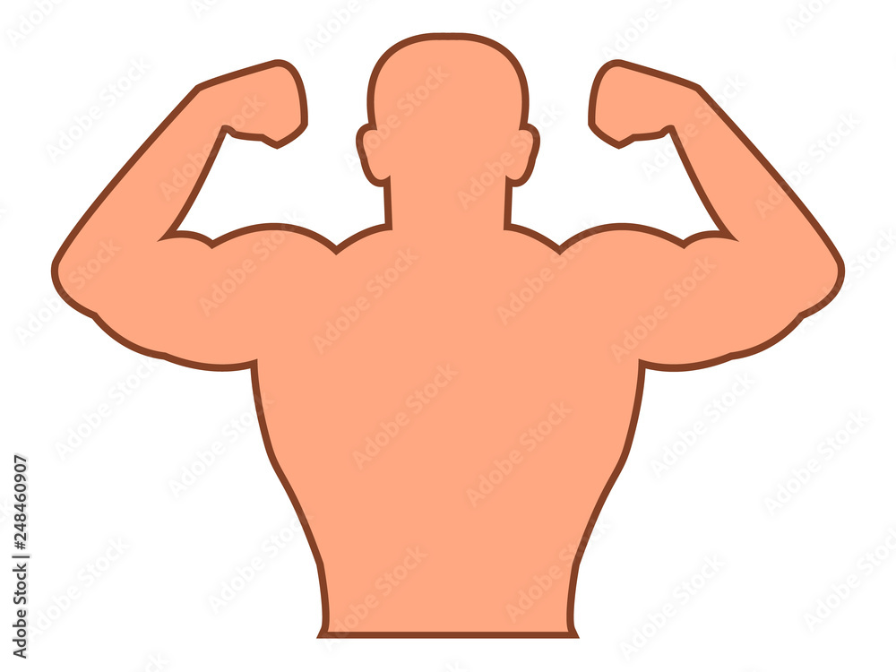 Bodybulider muscle contour, vector icon on the white background Bodybulider muscle contour, vector icon on the white background