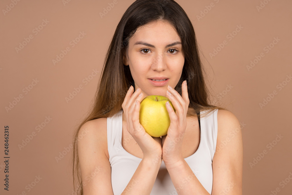 girl with an apple girl with an apple