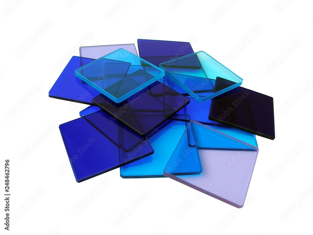 Glass squares on white background Glass squares on white background
