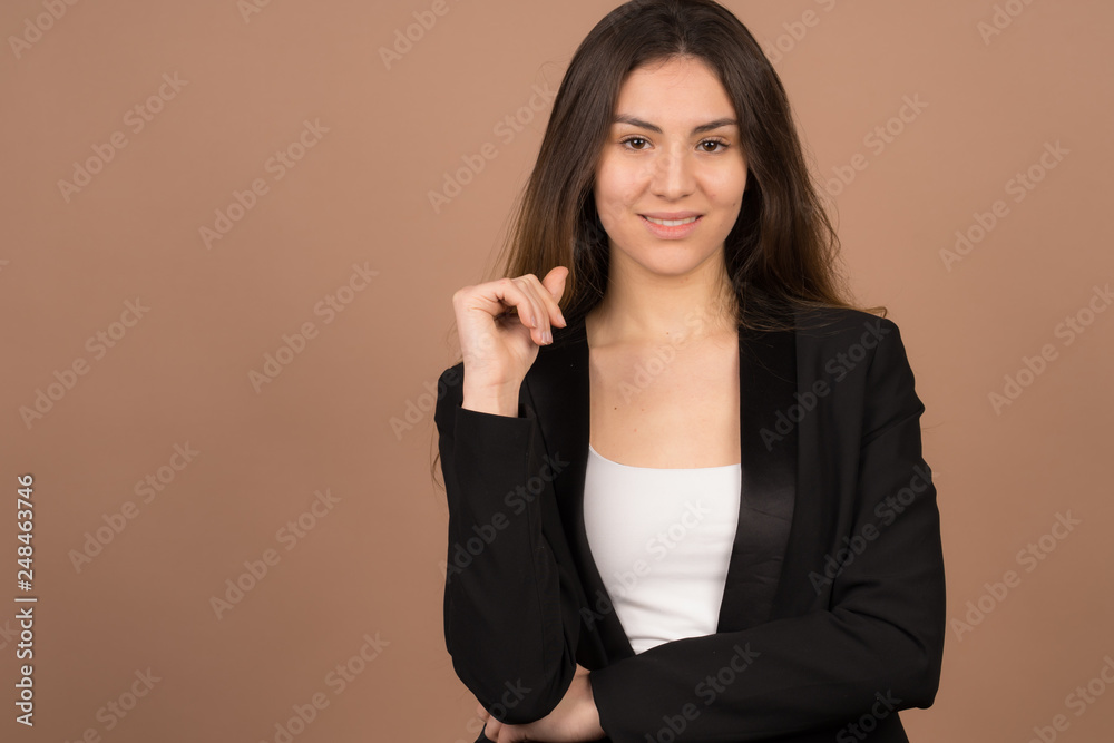a successful business girl in a office a successful business girl in a office