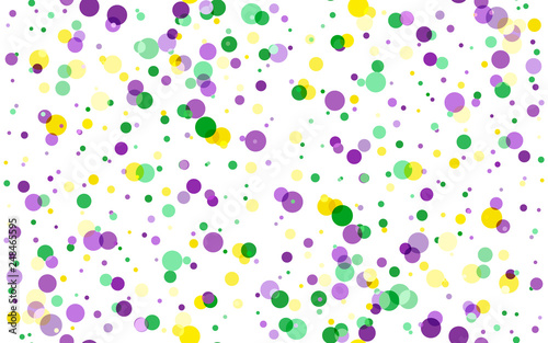 Mardi Gras carnival circles confetti background