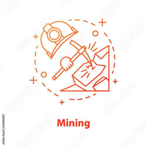 Mining industry concept icon