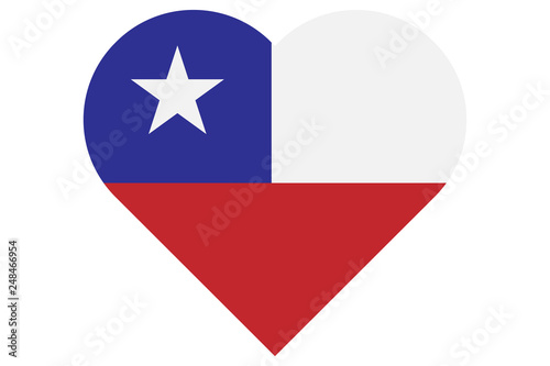 Corazón con la bandera de Chile.