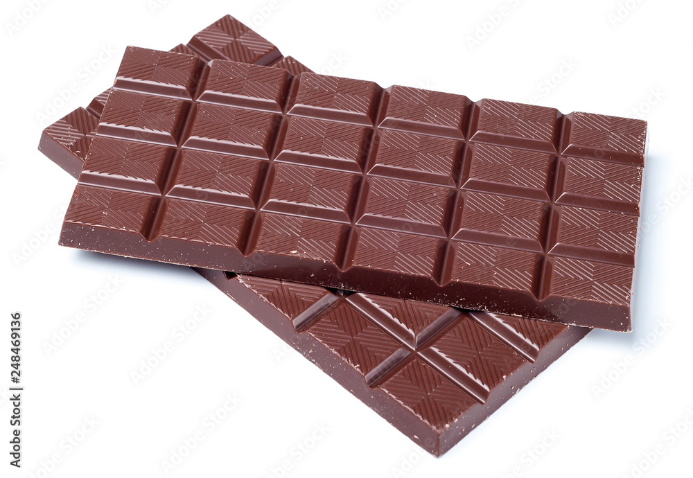 Fototapeta premium dark chocolate bar on white background