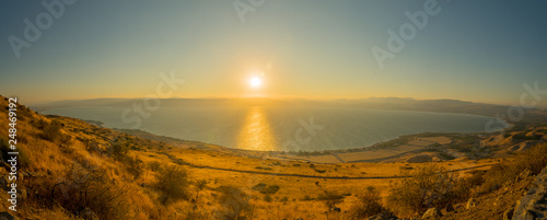 Sea of Galilee (the Kinneret lake), at sunset photo