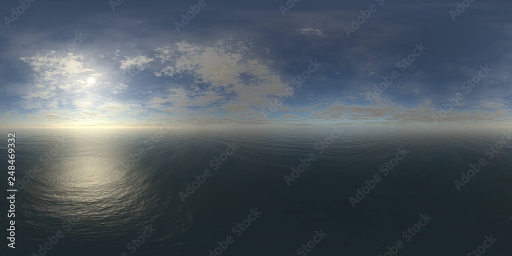 Obraz premium HDRI, environment map , Round panorama, spherical panorama, equidistant projection, panorama 360, seascape